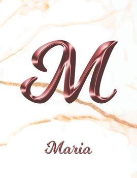 Paperback Maria: 1 Year Weekly Planner with Note Pages (12 Months) - White Marble Rose Gold Pink Effect Letter M - 2020 - 2021 - Week P Book