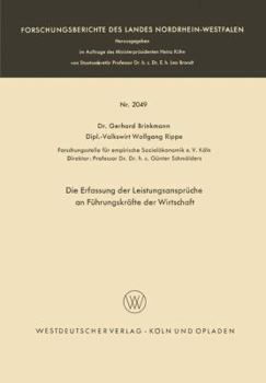 Paperback Die Erfassung Der Leistungsansprüche an Führungskräfte Der Wirtschaft [German] Book