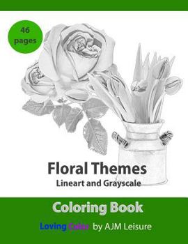 Paperback Floral Themes Coloring Book: Line-Art and Gray-Scale 46 Pages Book
