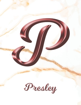 Presley: 1 Year Weekly Planner with Note Pages (12 Months) | White Marble Rose Gold Pink Effect Letter P | 2020 - 2021 | Week Planning | Monthly ... | Plan Each Day, Set Goals & Get Stuff Done