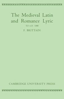 Paperback Medieval Latin and Romance Lyric to A.D. 1300 Book