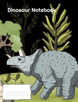 Dinosaur Notebook: Prehistoric Dinosaur Scene Primary Grades Composition Notebook Wide Ruled Blank 170 Pages for School Kids Students Grade K 1 2 3 & Home Schooling