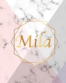 Mila: Gift Luxury Marble Glossy Pink Purple Faux Gold Print Notebook (Marble Notebooks)