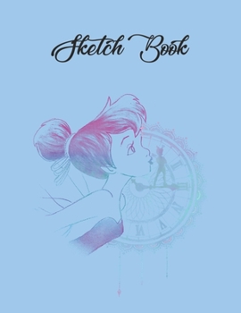 SketchBook: Disney Peter Pan Tinker Bell Expressions Pop Art Poster Cute Theme Marble Size SketchBook Blank Pages Rule Unlined for Girls Teens Kids ... of 8.5"x11" for Drawing Sketching Doodling