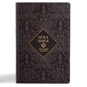 Imitation Leather KJV Holy Bible, Giant Print with Cross-References, Dark Brown Leathertouch, Indexed Book