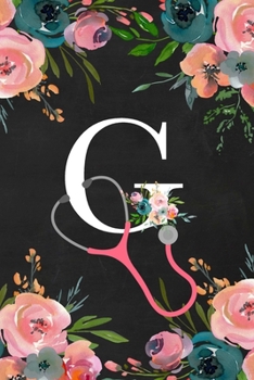 G: You are loved, Monogram Initial Letter Blank Lined Journal Notebook,Undated Daily Planner and appointment slot, Priorities, To do list for healthcare professionals