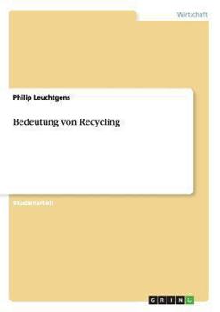 Paperback Bedeutung von Recycling [German] Book