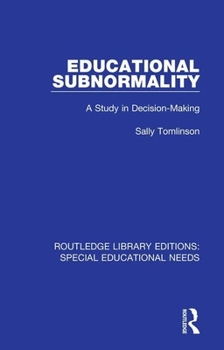 Paperback Educational Subnormality: A Study in Decision-Making Book