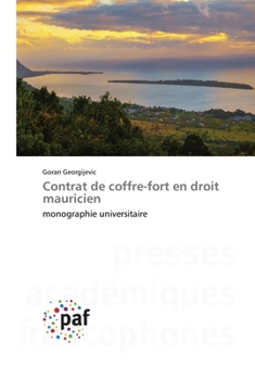 Paperback Contrat de coffre-fort en droit mauricien [French] Book