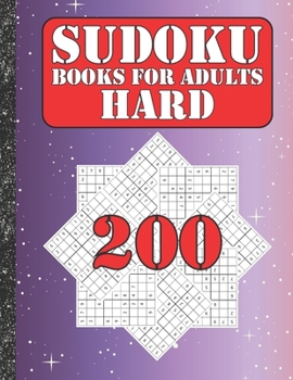 Paperback Sudoku books for adults hard: 200 Sudokus from hard with solutions for adults Gifts Sudoku hard book Galaxy Sky Lover adults, kids Book