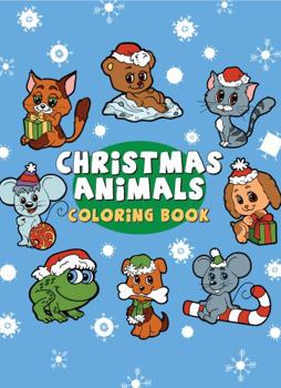 Paperback Christmas Animals: Coloring Book [Large Print] Book