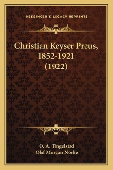 Paperback Christian Keyser Preus, 1852-1921 (1922) [Norwegian] Book