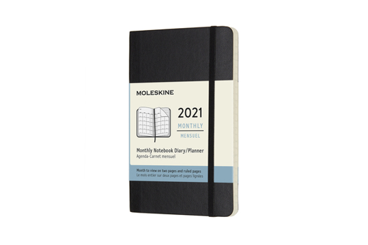 Calendar Moleskine 2021 Monthly Planner, 12m, Pocket, Black, Soft Cover (3.5 X 5.5) Book