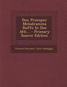 Paperback Don Procopio: Melodramma Buffo in Due Atti... [Italian] Book