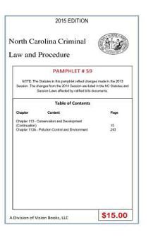 Paperback North Carolina Criminal Law and Procedure-Pamphlet 59 Book