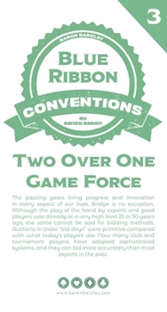Paperback Blue Ribbon Conventions: Two Over One Game Force Book