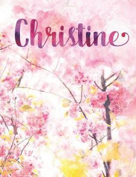 Paperback Christine: Personalized Journal - A Pink Cherry Blossom Diary Book