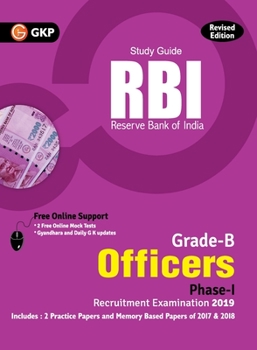 Paperback RBI 2019 - Grade B Officers Ph I - Guide (Revised Edition) Book