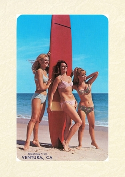 Paperback Vintage Lined Notebook Three Woman Surfers in Bikinis Greetings from Ventura Book