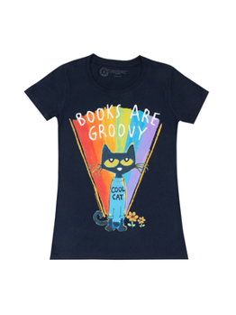 Misc. Pete the Cat: Books Are Groovy Women's Crew T-Shirt Medium Book