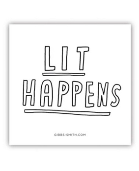 Paperback Lit Happens (Sticker) Book
