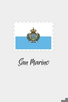 Paperback San Marino flag minimalist notebook: Country national flag travel journal notebook Book