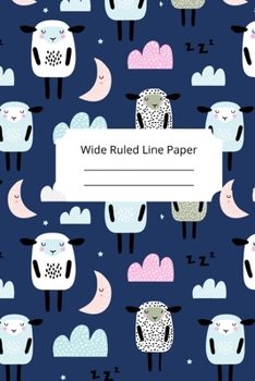 Cute Sleep Cat Theme Wide Ruled Line Paper