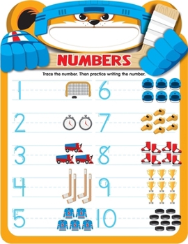 Board book Numbers 1-15: Hockey Shaped Write and Erase Board Book