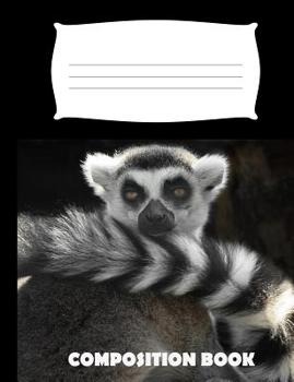 Paperback Composition Book: Lemur Composition Notebook Wide Ruled Book