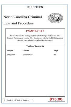 Paperback North Carolina Criminal Law and Procedure-Pamphlet # 7 Book
