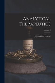 Paperback Analytical Therapeutics; Volume I Book