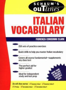 Paperback Schaum's Outline of Italian Vocabulary Book