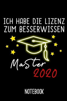 Notebook Master 2020: Notizbuch für Master Absolventen / 6x9 Zoll 120 Seiten / Tagebuch oder Notizheft als Geschenk für Studenten (German Edition)