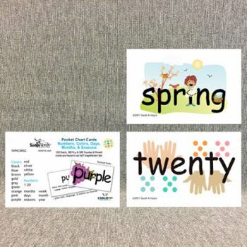 SnapWords? Numbers, Colors, Days, Months, and Seasons Pocket Chart Cards
