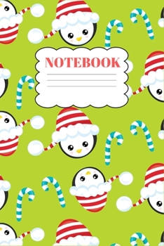 Paperback Notebook: Christmas Journal Notebook Holiday Santa Hat Reindeer Snow Lined Writing Paper that Santa Claus Christmas - Blank Line Book