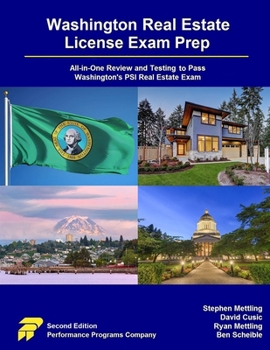 Paperback Washington Real Estate License Exam Prep: All-in-One Review and Testing to Pass Washington's PSI Real Estate Exam Book