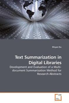 Paperback Text Summarization in Digital Libraries Book