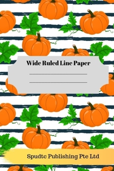 Paperback Fall and Thanksgiving Theme Wide Ruled Line Paper Book