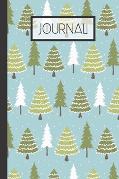 Journal: Winter  Christmas Tree Lined 120 Page Journal (6"x 9")