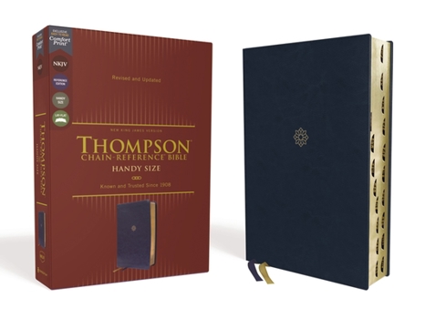 Imitation Leather Nkjv, Thompson Chain-Reference Bible, Handy Size, Leathersoft, Navy, Red Letter, Thumb Indexed, Comfort Print Book