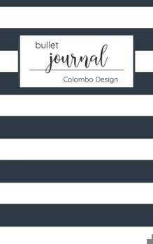 Paperback Bullet Journal: Colombo Business Dot Grid Notebook & Bullet Journal - Softcover, 120 Dotted Pages, 5x8", Blue/White Stripes Book