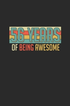 56 Years Of Being Awesome: Dotted Bullet Notebook –  Awesome Birthday Gift Idea