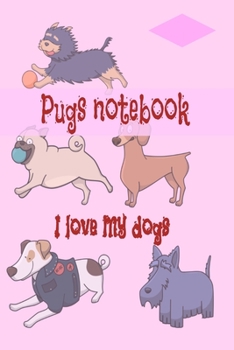 pugs Notebook journal : Composition Notebook: Cute pugs Wide Ruled Paper Notebook Journal | Nifty Baby Pink Pug Wide Blank Lined Workbook for Teens ... for Home School College for Writing Notes