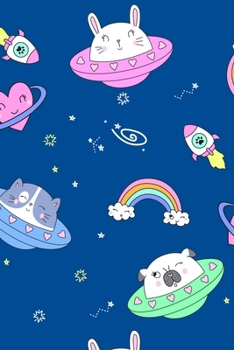 Super Cute Kawaii Galactic Space Rabbit Cat Dog Notebook: A notepad perfect for creative writing, note taking, doodling, and more!