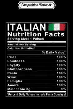 Paperback Composition Notebook: Italian Lives Matter Chef Cook Foodie Funny Flag Journal/Notebook Blank Lined Ruled 6x9 100 Pages Book