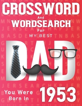Paperback Born In 1953: Crossword And Word Search Book: Large Print Puzzles for Dad [Large Print] Book