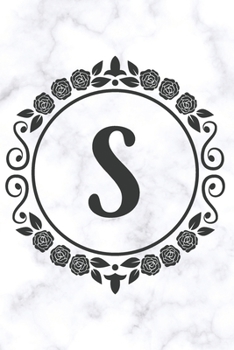 Paperback S: Sketchbook - Cute Personalized Floral Initial Monogram Drawing Book for Artists - Pretty Doodling Pad for Students for Book