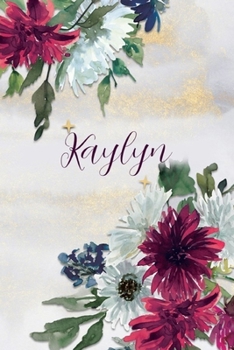 Kaylyn: Personalized Journal Gift Idea  for Women (Burgundy and White Mums)