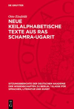 Hardcover Neue Keilalphabetische Texte aus Ras Schamra-Ugarit [German] Book