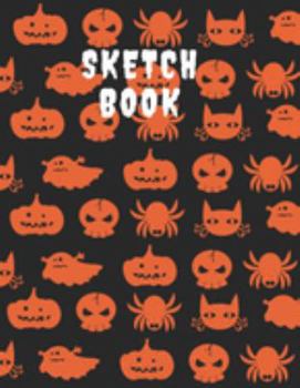 Sketchbook: Kawaii Icons - Happy Halloween -  Kids Fun Activity Book for Drawing, Crayon Coloring, Writing, Doodling & Painting, Blank Paper for Boys ... (Halloween Sketching Book & Draw Journal)